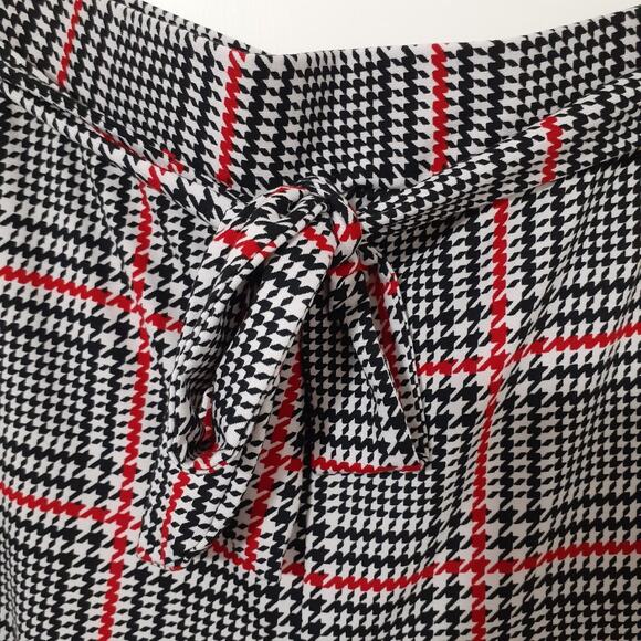 No Comment Women's Plaid Pants Large Stretch Wide Leg Tie Waist Made in USA - Picture 3 of 6